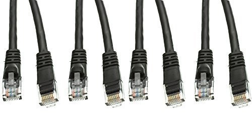 eDragon eDragon 4 Pack, Cat5e Black Ethernet Patch Cable, Snagless/Molded Boot, 2 Feet