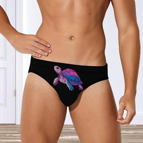 Bisexual Flag Turtle Men's Swim Brief Sexy Bikini Swimwear Swimsuit Trunks Bathing Suits4