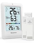 Newentor – Newentor Thermometer innen außen MAX MIN 24/48 Std