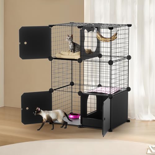 PAWING Cat Enclosure with Litter Box
