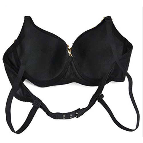 Punk Dancing Performance Gold Metallic Rivets Studded Strappy Bra Women Sexy Bras (S, Silver)3