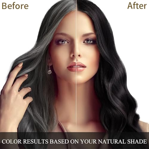 Image of cosmpro Black Hair Dye Shampoo 3 in 1 for Women /Men for Gray Coverage Instant Hair Color Shampoo Semi Permanent Champu Para Cana