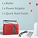 LEOTEC Portable AM FM Radio with Best Reception AC & Battery Operated Big Speaker,Large Tuning Knob,Clear Dial,Earphone Jack for Gift (Red)