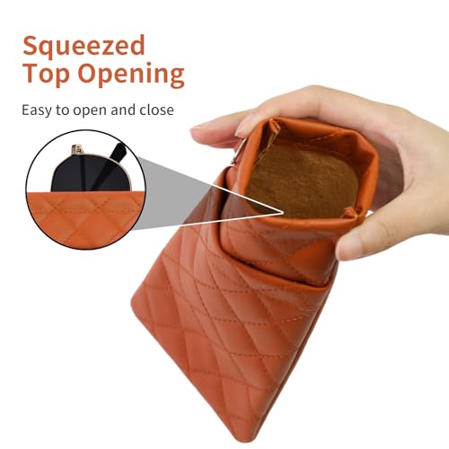 Image of Double Eyeglass Case Soft Dual Glasses Case for Women Men Travel Squeeze Top Sunglasses Cases Eyeglasses Pouch