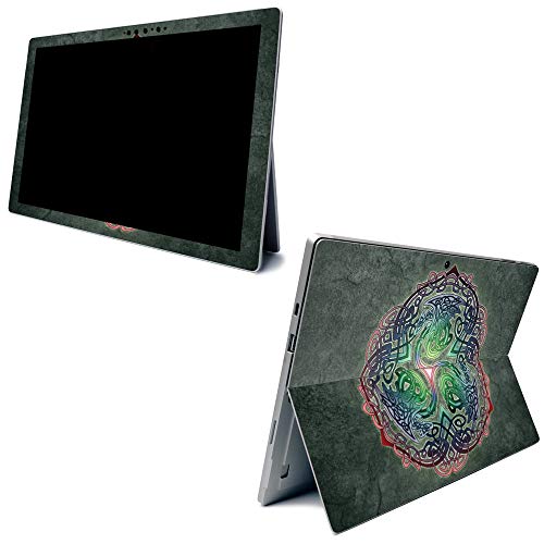 Image of MightySkins Carbon Fiber Skin for Microsoft Surface Pro 7 - Celtic Dragon | Textured Carbon Fiber Finish | Easy to Apply, Remove, and Change Styles | Made in The USA