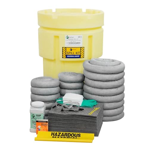 ENPAC 65-Gallon Salvage Drum Spill Kit, Universal, Yellow, 41-Gallon Spill Capacity, DOT Rated