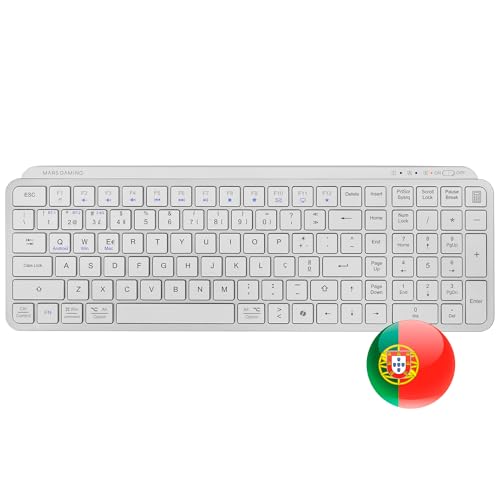 Clavier sans fil compact Mars Gaming MK-SILENKEYS Blanc Bluetooth multi-dispositif - 2