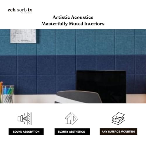 Image of MMT Acoustix Premium Felt Acoustic Panels for Offices, Bedrooms & Studios | Sustainable PET Felt Panels for Echo Reduction & Sound Absorption | 1x1 Ft, 9mm Thick | Carolina - Pack of 16