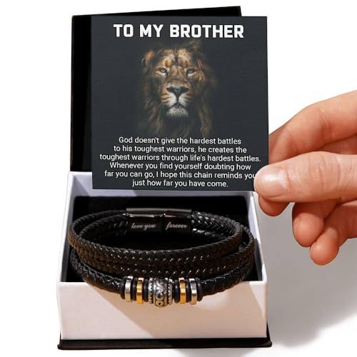 Image of To My Brother Bracelet, Bracelet for Brother from Sister, Gifts from Mom and Dad, Birthday Gift with Message Card and Box