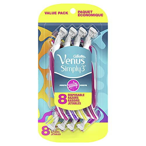 Gillette Venus Simply3 Women s Disposable Razors, 8 Count
