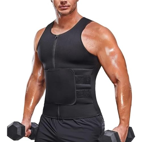 KUMAYES Faja Reductora Adelgazante Hombre Neopreno Camiseta Reductora Compresion de Sauna Sudoración para Deporte Fitness