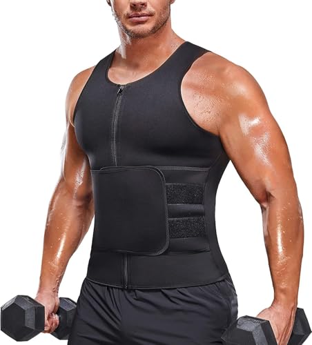 KUMAYES Faja Reductora Adelgazante Hombre Neopreno Camiseta Reductora Compresion de Sauna Sudoración para Deporte Fitness