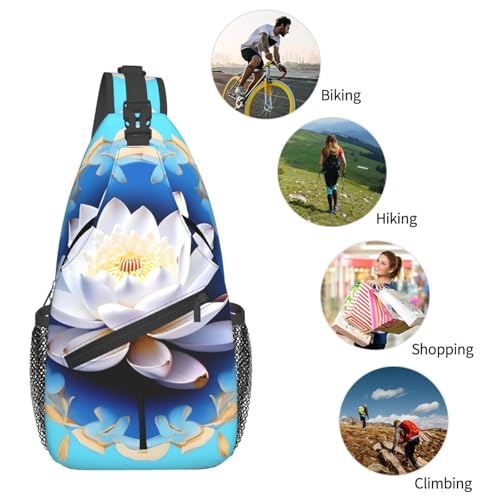 Mochila cruzada de flores estilo asiático para senderismo unisex miniatura 6