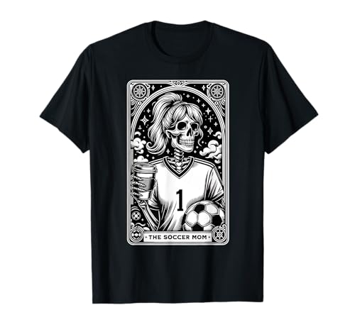 Funny soccer mom skeleton tarot card vintage halloween t-shirt