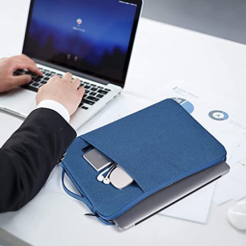 Image of Dynotrek Zipper 11.6 Laptop Sleeve /Case /Cover /Bag with Charger Pouch Compatible with Surface Pro 9 8 7 /Laptop Go 2 3, MacBook Air 11 /12, HP Asus Samsung Chromebook -Royal Blue