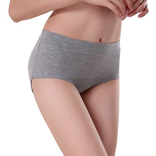 Image of Womens Underwear,Cotton Mid Waist No Muffin Top Full Coverage Brief Ladies Panties Lingerie Undergarments for Women Multipack