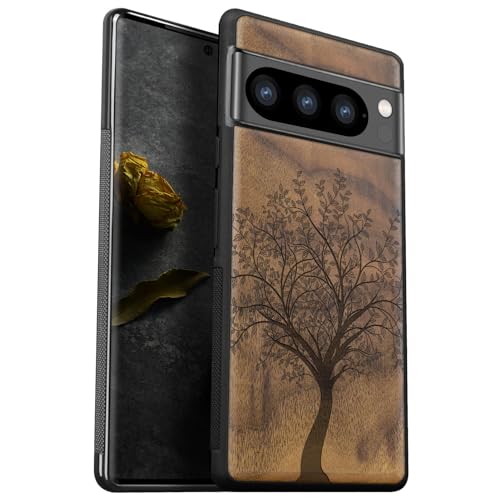Coque pour Google Pixel 8 Pro étui bois antichoc protection TPU