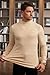 Herberton Mens Fashion Full Sleeve Pullover Trendy Spring Sweater Retro Fleece Winter Solid Color Basic Classic Warm Regular Fit Turtle Neck Comfortable Plain Mock Neck Shirts Beige XL
