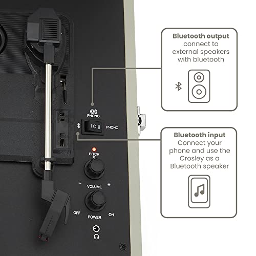 Crosley Voyager Tourne-Disque avec 2 Haut-parleurs, entrée et Sortie Bluetooth et AUX – Tourne-Disque rétro à 3 Vitesses… - Les Beatles, Paul McCartney, John Lennon, RIngo Starr, George Harrison Crosley Voyager Tourne-Disque avec 2 Haut-parleurs, entrée et Sortie Bluetooth et AUX - Tourne-Disque rétro à 3 Vitesses… – Image 5