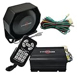 Evershine Signal - Kit Sirène PA 100W pour Police, Haut-parleur d'Alerte Multi-sons avec Contrôleur, Micro, IP66 Étanche, 12/24V, Aluminium Anodisé Noir, pour Véhicule d'Urgence, Camion-restaurant,UTV