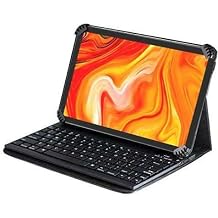 Navitech Folding Leather Folio Case & Stand with Bluetooth Keyboard Compatible with UMIDIGI G1 Tab Tablet 10.1 inch