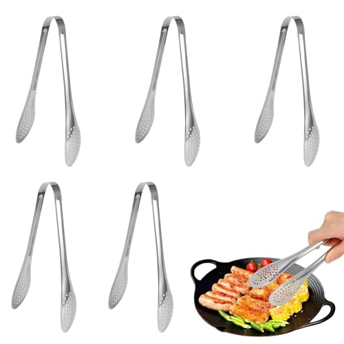 La Mejor Selección de Pinzas para ensalada - los más vendidos. 43 HERCHR 7,0x0,6x1,5 Pulgadas Pinzas de Suministro de Alimentos Acero Inoxidable,5 Pinzas Alimentos Acero Inoxidable Multifuncionales, Clip Buffet Barbacoa para Ensalada Pan y Filete