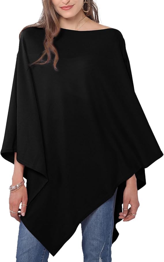 DiaryLook Ladies Button Cashmere Feel Multiway Poncho Shawl Scarf Wrap for Women Oatmeal Mink