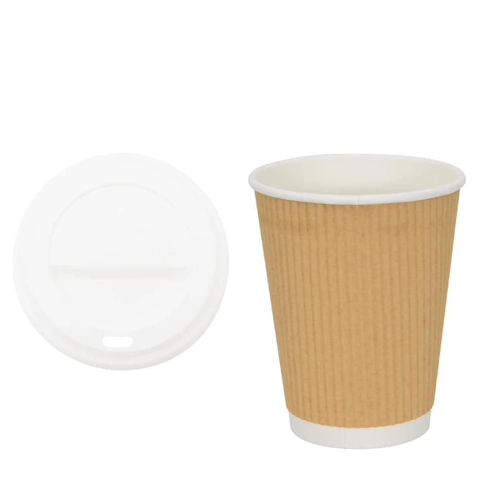 Bicchieri di carta con coperchi, 1000 pezzi, 300 ml