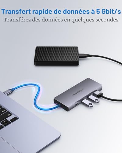 Station d'accueil USB C, Adaptateur multiport Newmight 10 en 1 avec 4K @ 30 Hz, Ethernet 1 Gbit/s, VGA, SD/TF pour Dell, HP, MacBook Pro Air, iPhone – vue 5