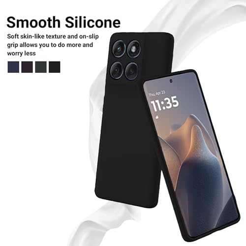 Image of FIRST MART Matte Silicone Back Cover for Motorola Edge 60 Pro - Black