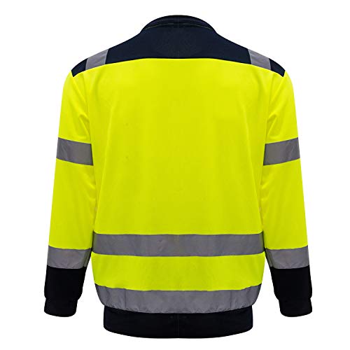 Safety High Visibility Long Sleeve Shirts Reflective Construction Shirt For Men, Hi Vis T Shirts Work and Wear Running Tee (Yellow,S )