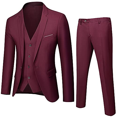 Costume Homme 3 pièces Slim Bordeaux chic pour un mariage ou une fête réussie