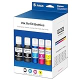 Compatible for EPT502 Ink Refill Bottles Eco Tank ET-2850 ET-3850 ET-4850 ET-15000 Replacement for EPT502 Ink (5 Bottles) for ET 2850 ET 3850 ET15000 ET4850 ET-2760 ET-3830 ET3843 ET-3760 ET2750