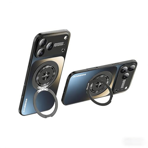 Coque iPhone 16 Pro Max noire givrée HUHUACSE élégance magnétique premium