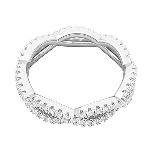 Sterling Silver Full Infinity Twist Simulated Diamond or Genuine Moissanite Eternity Ring Wedding Band Matching Ring3