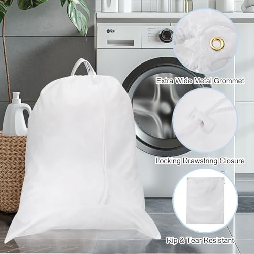 Bolsa de lavandería textil con asa y cesta lavable de 27 x 22 pulgadas 5