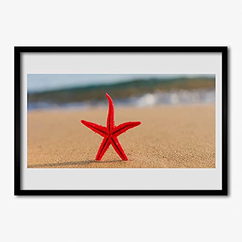 Cadre en MDF Tulup 70x50 cm affiche murale Beach Starfish impression haute définition