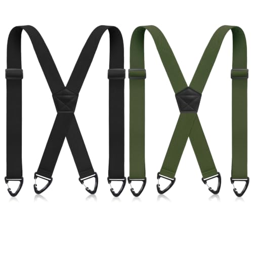 Image of Janmercy 2 Pcs X Back Hidden Suspenders for Men