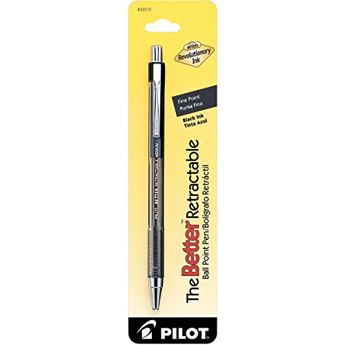 PILOT The Better Ball Point Pen Refillable & Retractable Ballpoint Pens, Fine Point, Black Ink, Single Pen (30010)