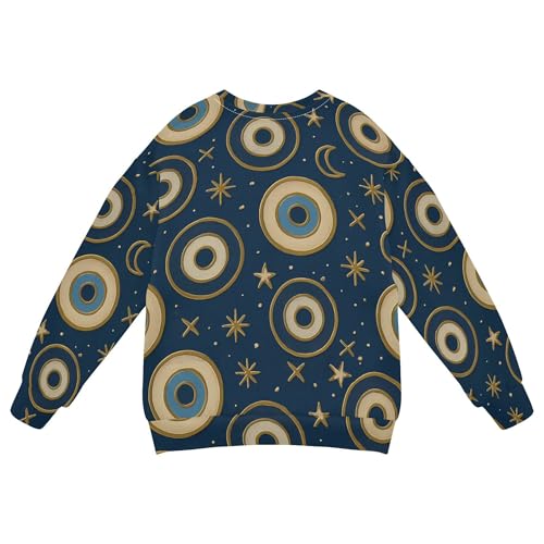 JUNZAN North African Evil Eye Navy Little Kids Hoodie Sweatshirt Crewneck Hoodie for Boys Camping 4T2