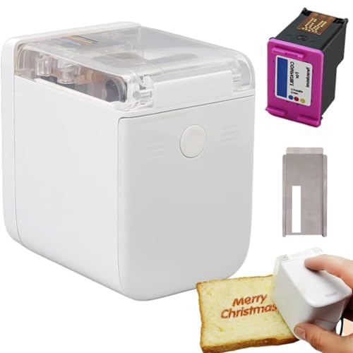 Impresora comestible portátil, impresora de pastel de mano con control de aplicación, mini bolígrafo de impresión de alimentos de inyección de tinta a color, 1200 DPI para hornear, arte de café y