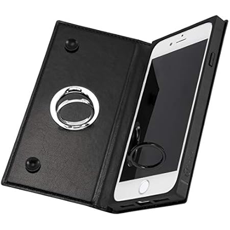 Amazon Co Jp Iphone 8 7 ケース カバー 手帳型 耐衝撃レザーケース Kaku 耐衝撃 衝撃吸収 ストラップ ホール 付き 通し穴 軽量 リング付360 ピタッとカバー ブラック ブラック 家電 カメラ