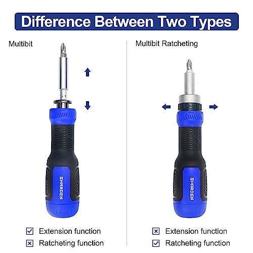 Sharden Multibit Screwdriver 13-In-1 Screw Driver Set Adjustable Extension Screwdriver Multitool All In One With Torx Security, Flat Head, Phillips, Hex, Square And 1/4 Nut Driver #TOP4