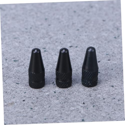 Totority 6 Pcs Tapones de Válvula Francés Aluminio Negro Antiarrastre miniatura 3