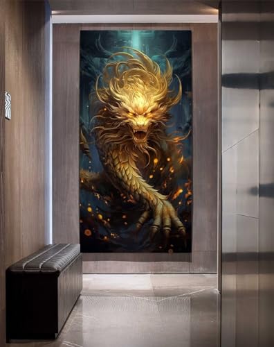 5D DIY diamond painting dragon grand format 80x40cm strass point de croix complet c248