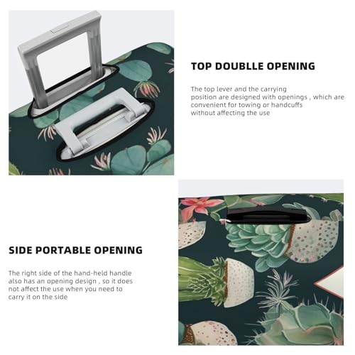 Elastic Travel Luggage Cover for Suitcase Tsa Approved Stretch Scratch-Resistant Suitcase Protector Cover Washable Succulent Plants and Cactus Baggage Covers Fits 18-32 Inch Luggage Case4