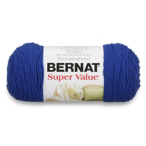 Bernat Super Value Yarn for Crocheting Soft, Royal Blue, 3-Pack by Bernat - Used condition - Image 2