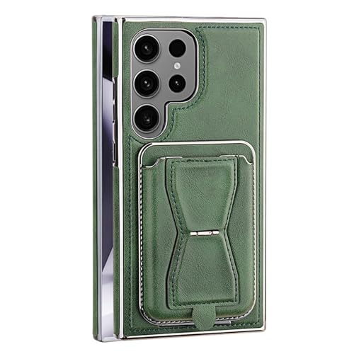 For Samsung Galaxy S26 / S26 Plus / S26 Ultra�p ���U�[�P�[�X ? �J�[�h�X���b�g�E�}�O�l�b�g���E���B���e�[�W���E�X�^���h�@�\�E�����ی�J�o�[,S26 Ultra,Green