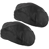 Lurrose 2 Piezas Gorro Cocinero Reutilizable y Lavable para Hombre y Mujer de Malla Transpirable para Cocina Servicio de Alimentos y Trabajo Restauración Pack de Negras