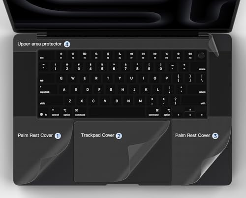 Palm Rest Cover Skin Compatible with 2025 2024 2023 MacBook Pro 16 Inch M4 M3 Chip A3403 A3186 A2991 Trackpad Protector Touch Pad Cover Skin, Apple MacBook Pro 16" Accessories, Clear (4-Piece) by imComor - Used condition - Image 2